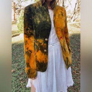 Vintage tye-dye velvet blazer